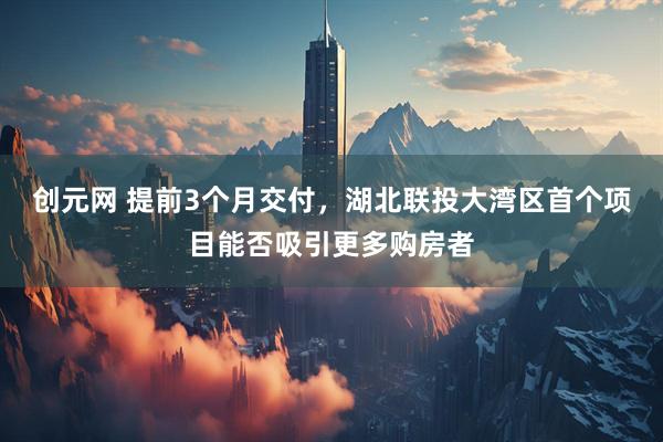 创元网 提前3个月交付，湖北联投大湾区首个项目能否吸引更多购房者