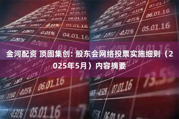 金河配资 顶固集创: 股东会网络投票实施细则（2025年5月）内容摘要